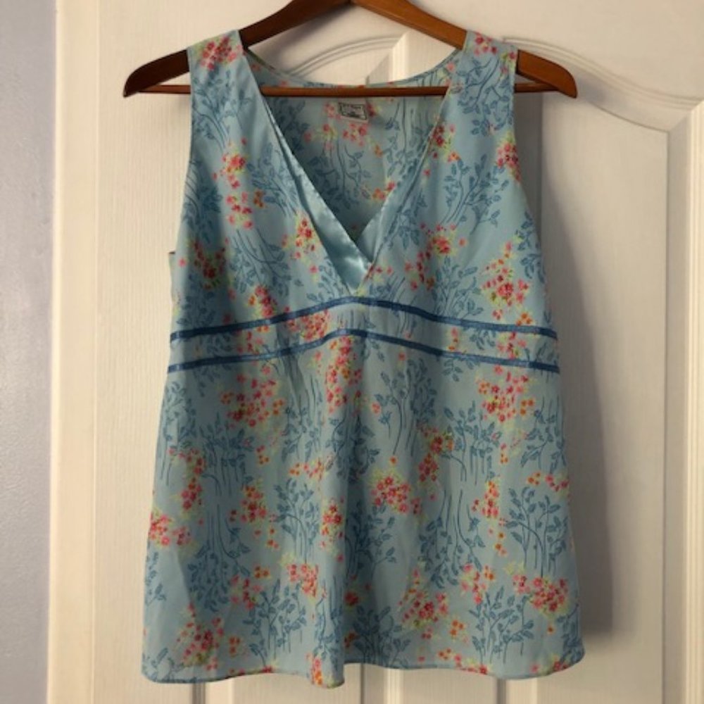Old Navy Blue Floral Maternity Tank Top